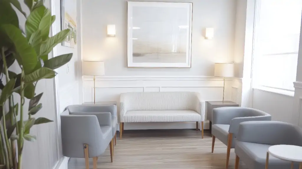 ゆったりとした待合室